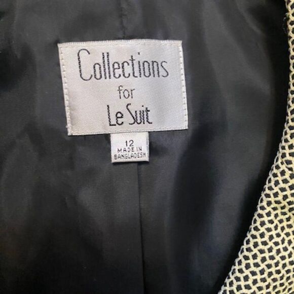 Collections for Le Suit Geometric Black/Green blazer, size 12 - Picture 4 of 4